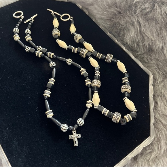 2 boho bead necklaces unisex - Picture 2 of 7